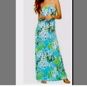 Lily Pulitzer Cha Cha Blue Maxi Marlisa Dress